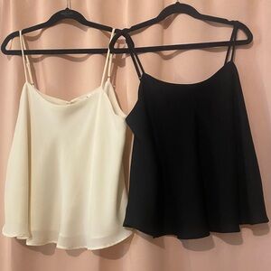 Abound Flowy Tank Top Bundle Black & White spaghetti straps